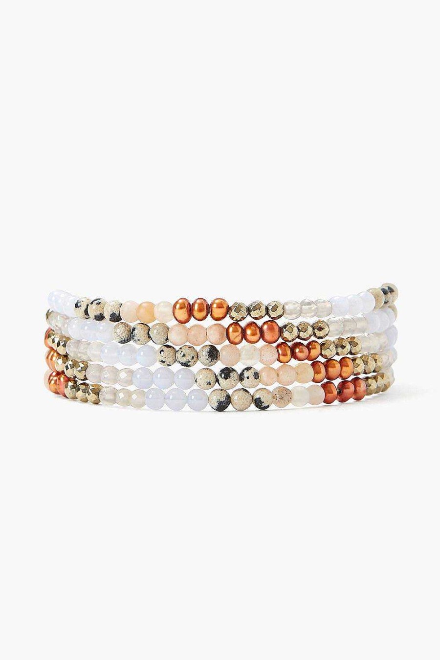 Jewelry Chan Luu | Copper Pearl Mix Gradient Naked Wrap Bracelet