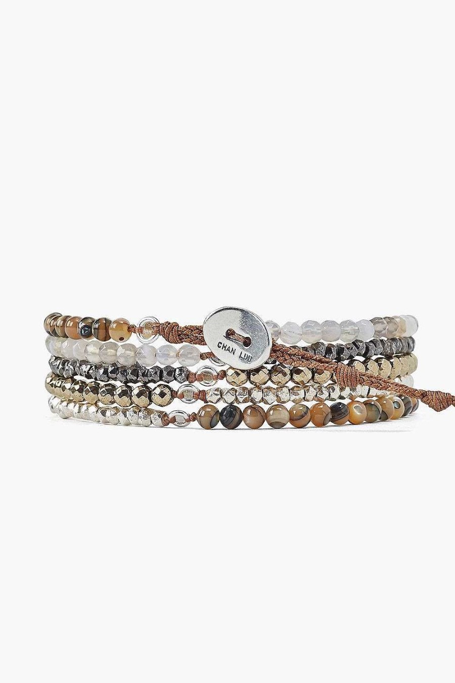 Jewelry Chan Luu | Pyrite Mix Naked Five Wrap Bracelet