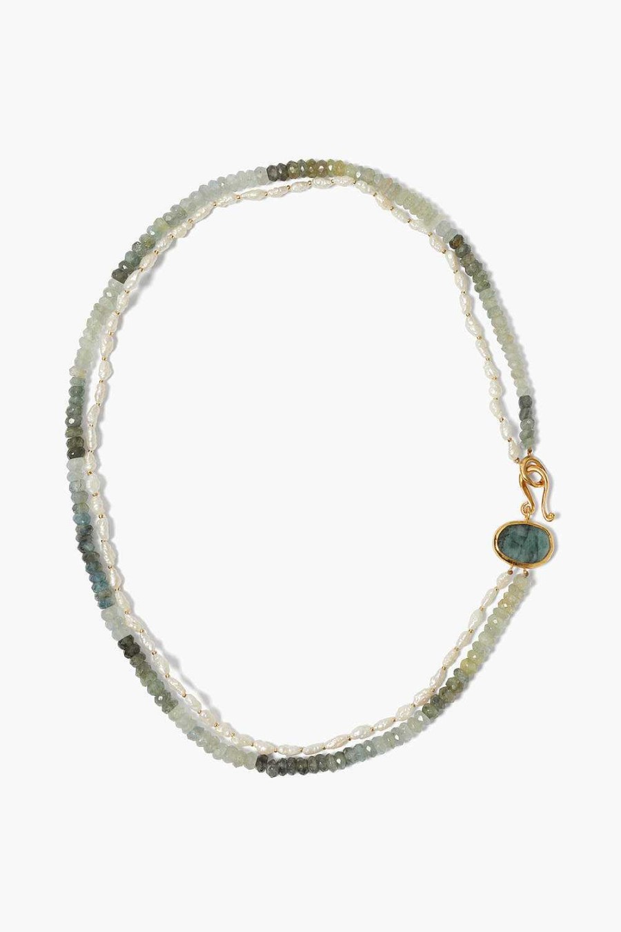 Jewelry Chan Luu | Marseille Necklace Moss Aquamarine