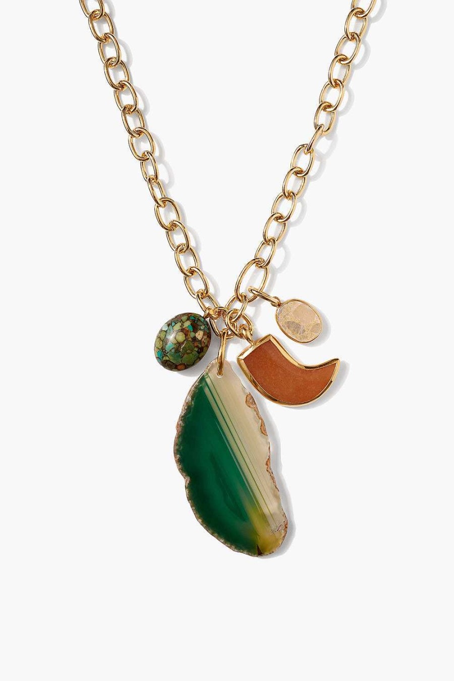 Jewelry Chan Luu | Florence Charm Necklace Green Mix