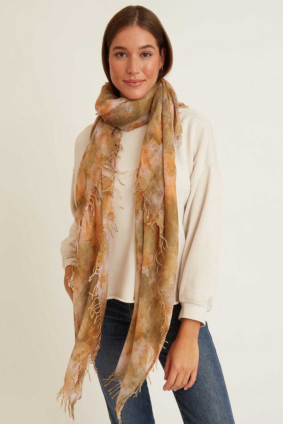 Accessory Chan Luu | Avocado Watercolor Cashmere And Silk Scarf