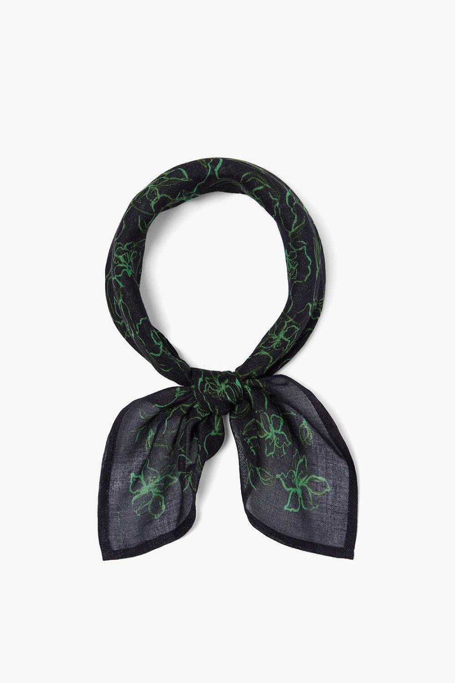 Accessory Chan Luu | Painterly Floral Print Bandana Black