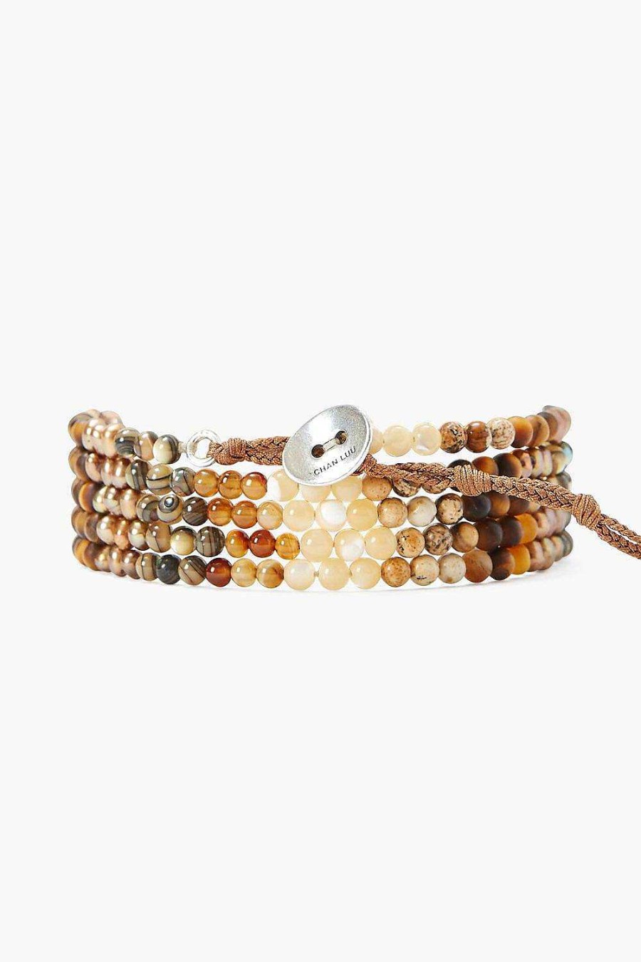 Jewelry Chan Luu | Bronze Pearl Mix Gradient Naked Wrap Bracelet