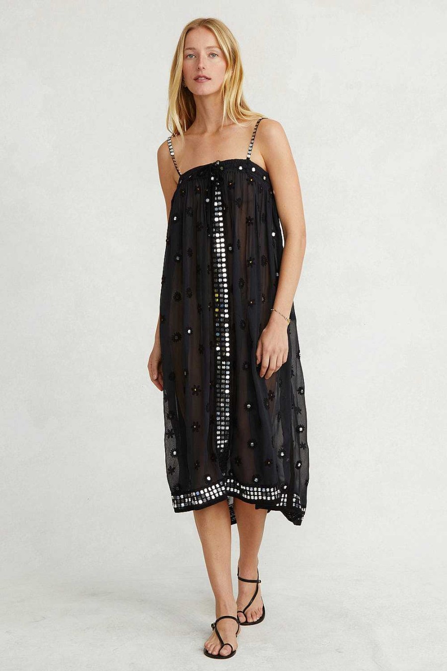 Ready To Wear Chan Luu | Phoebe Embroidered Dress Total Eclipse