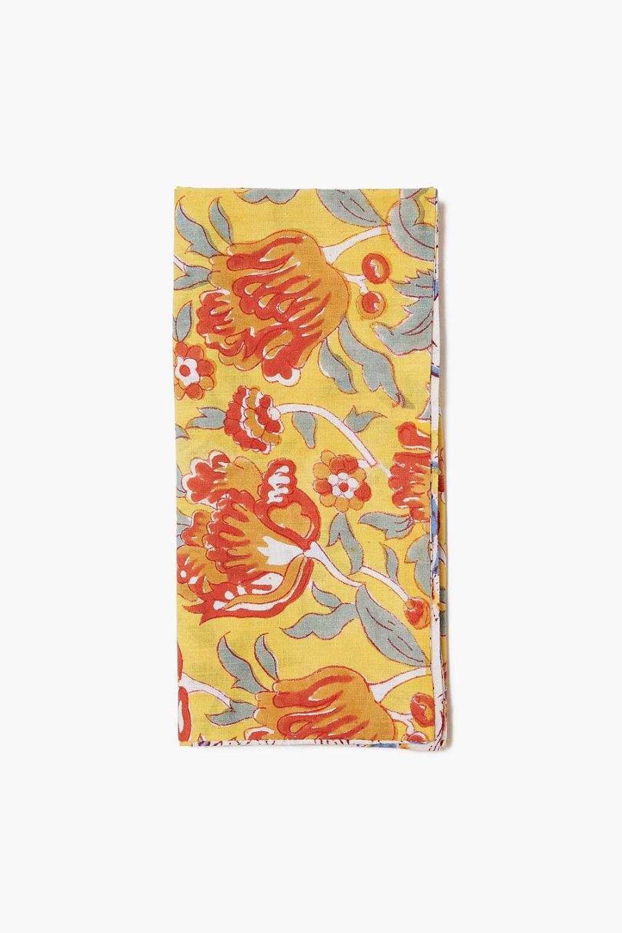 Home Chan Luu | Tangerine Reversible Block Print Napkin Set