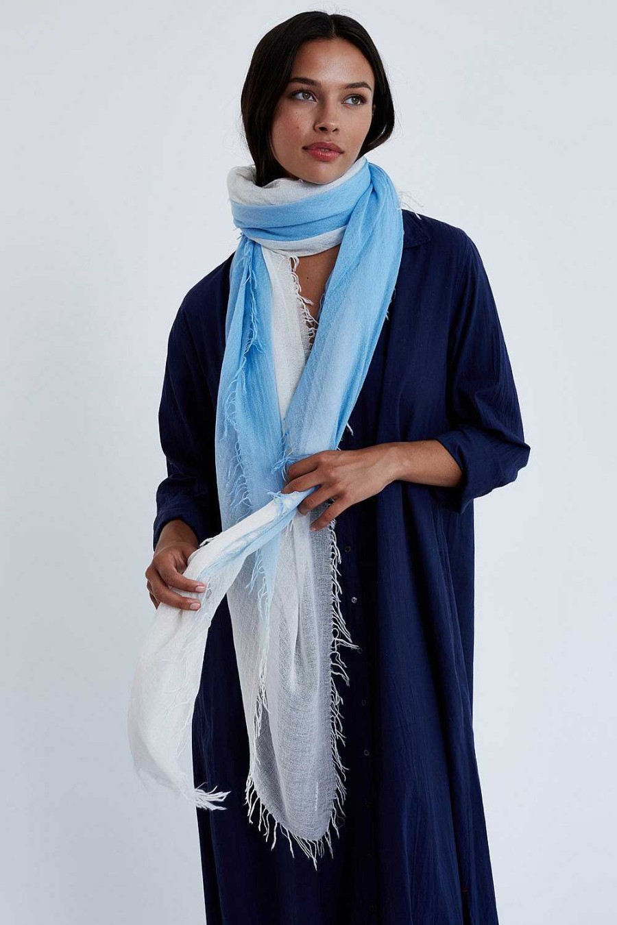 Accessory Chan Luu | Baby Blue Dip-Dyed Cashmere And Silk Scarf