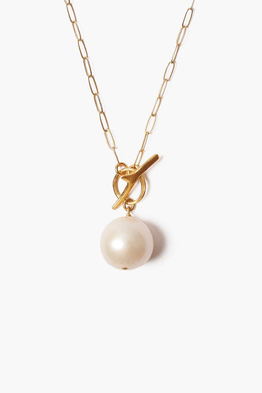 Jewelry Chan Luu | White Freshwater Pearl Toggle Necklace