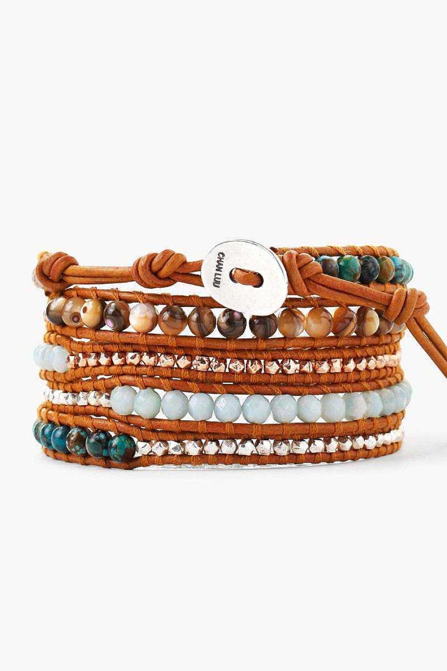 Jewelry Chan Luu | Compressed Turquoise Mix Wrap Bracelet