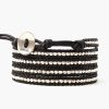 Jewelry Chan Luu | Sterling Silver Wrap Bracelet On Natural Black Leather