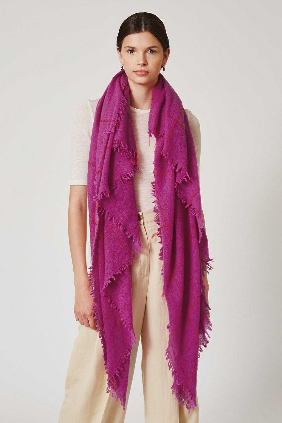 Accessory Chan Luu | Hyacinth Windowpane Cashmere Scarf