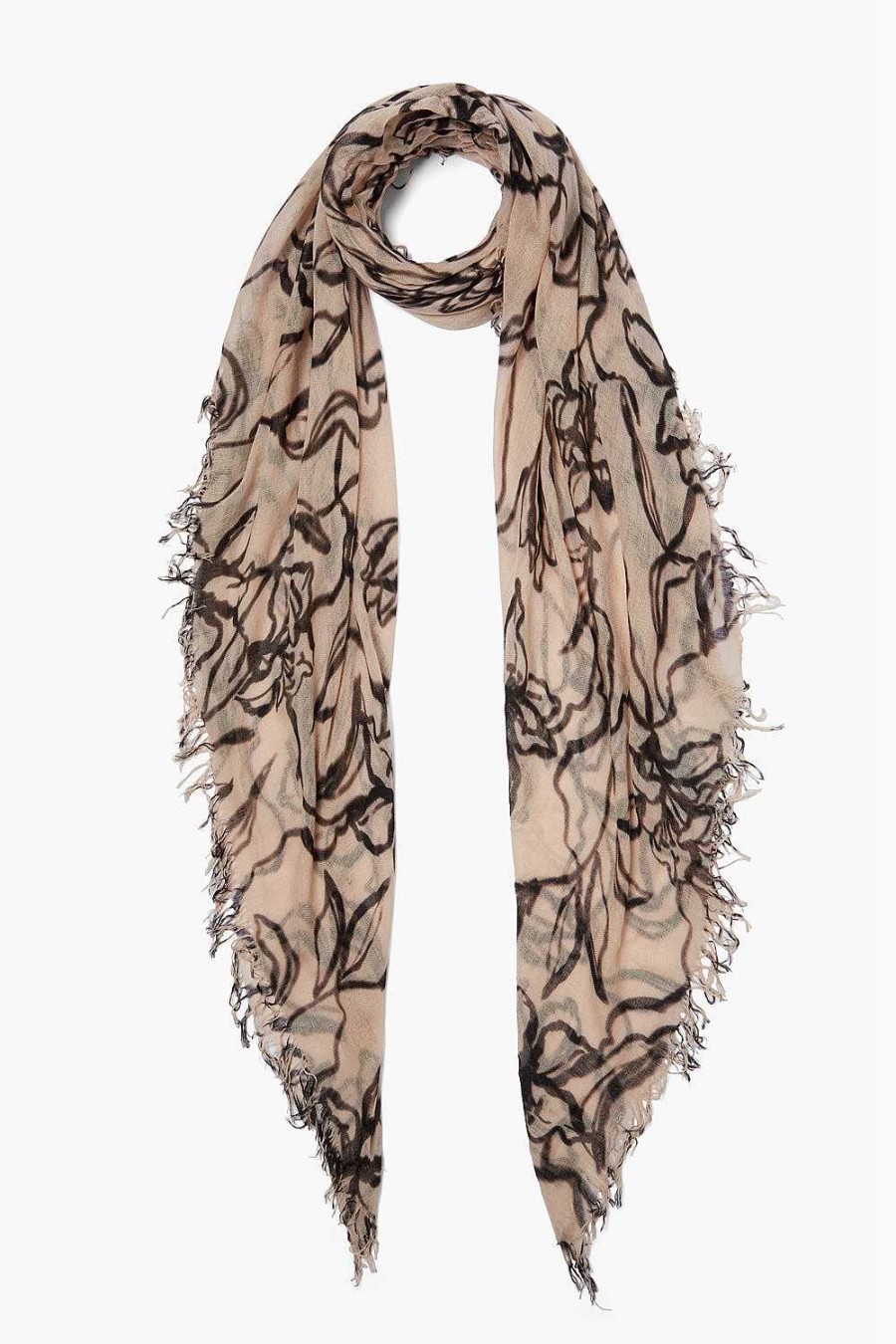 Accessory Chan Luu | Egret Painterly Floral Cashmere And Silk Scarf