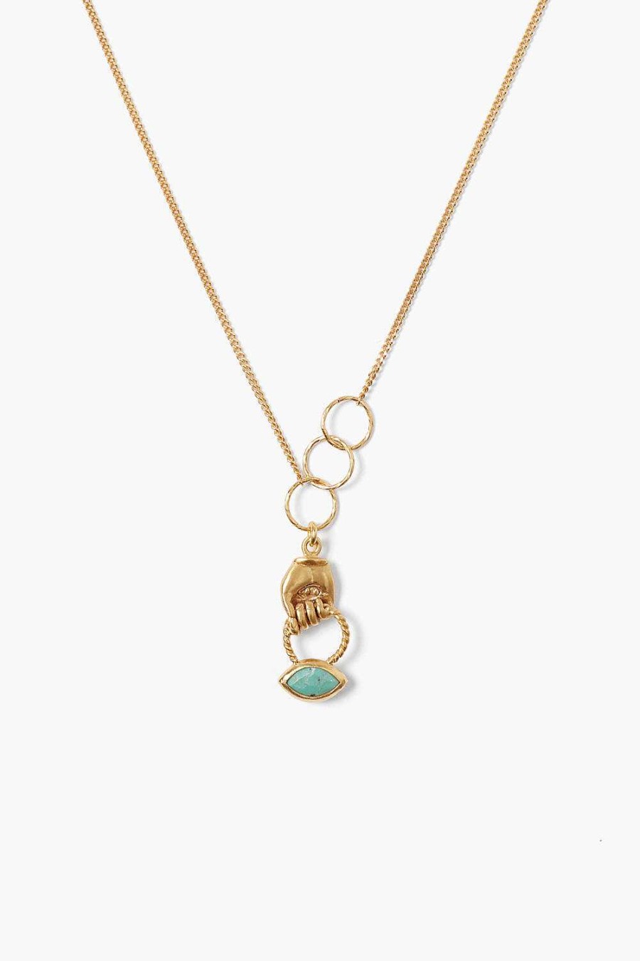 Jewelry Chan Luu | Mano Evil Eye Charm Necklace Turquoise