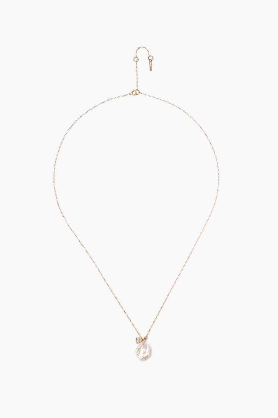 Jewelry Chan Luu | 14K Keshi Pearl And Sliced Champagne Diamond Necklace