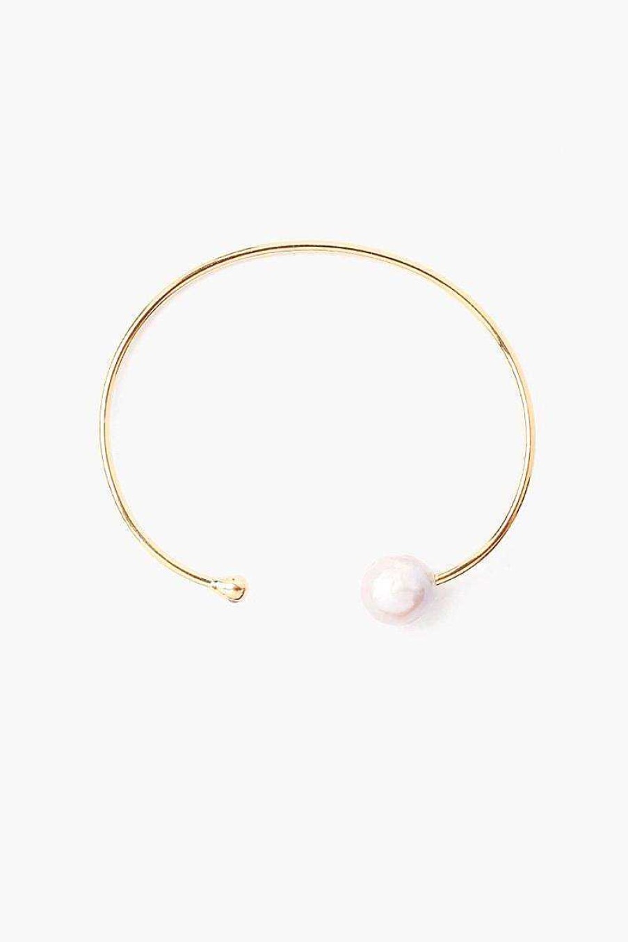 Jewelry Chan Luu | White Pearl And Gold Diamond Cuff