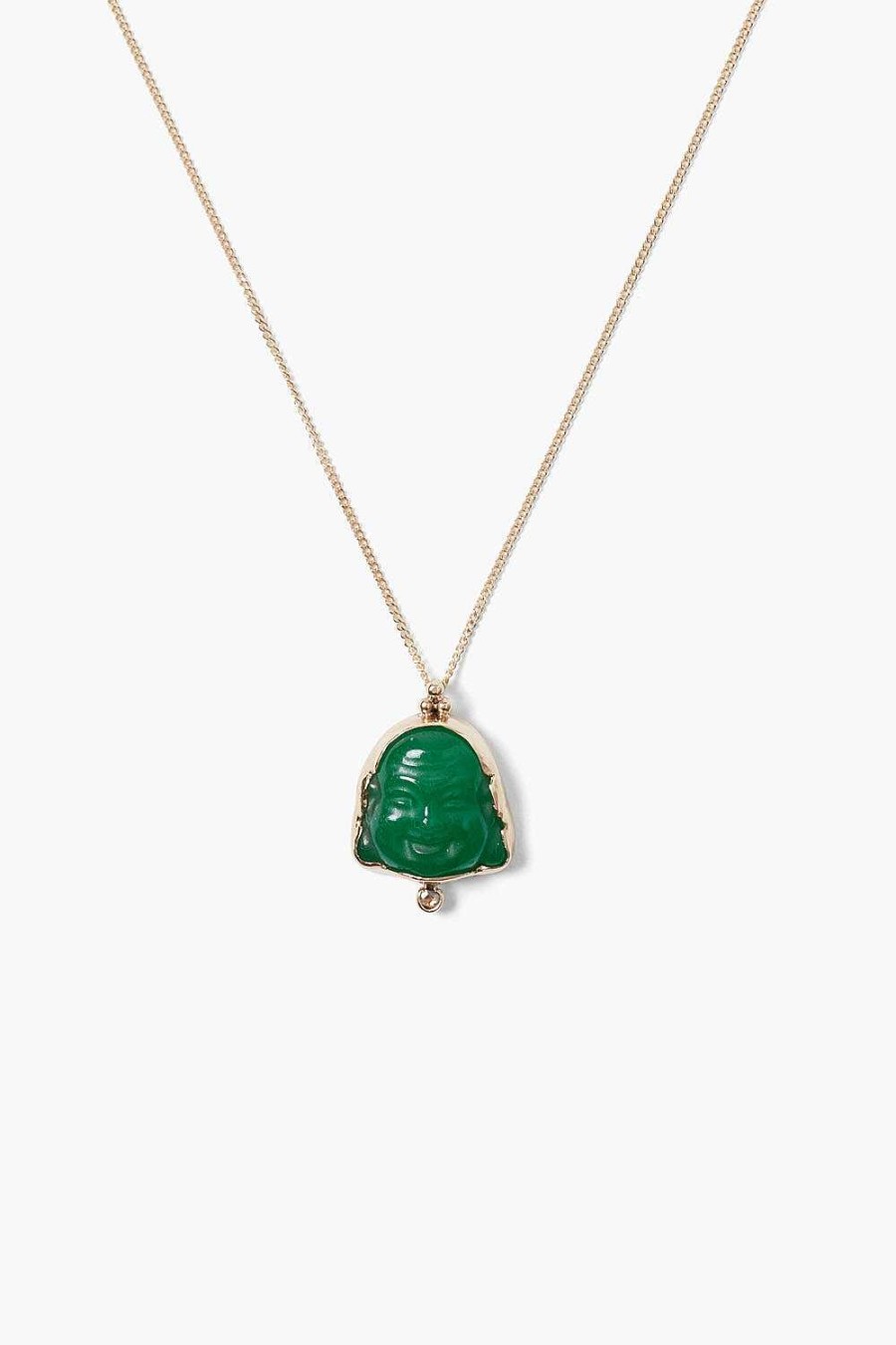 Jewelry Chan Luu | 14K Buddha Necklace Green Quartz