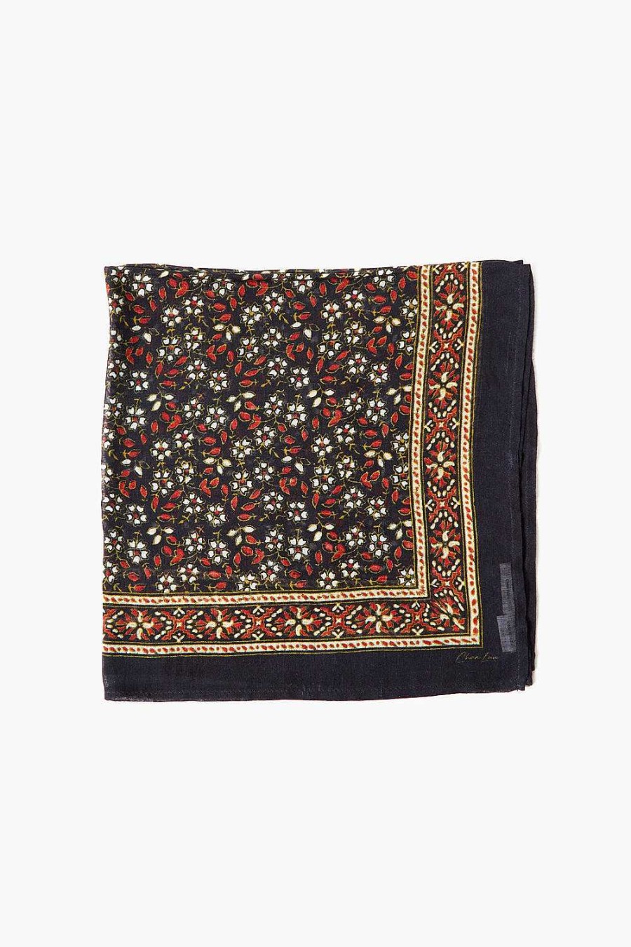 Accessory Chan Luu | Daisy Floral Print Bandana Black