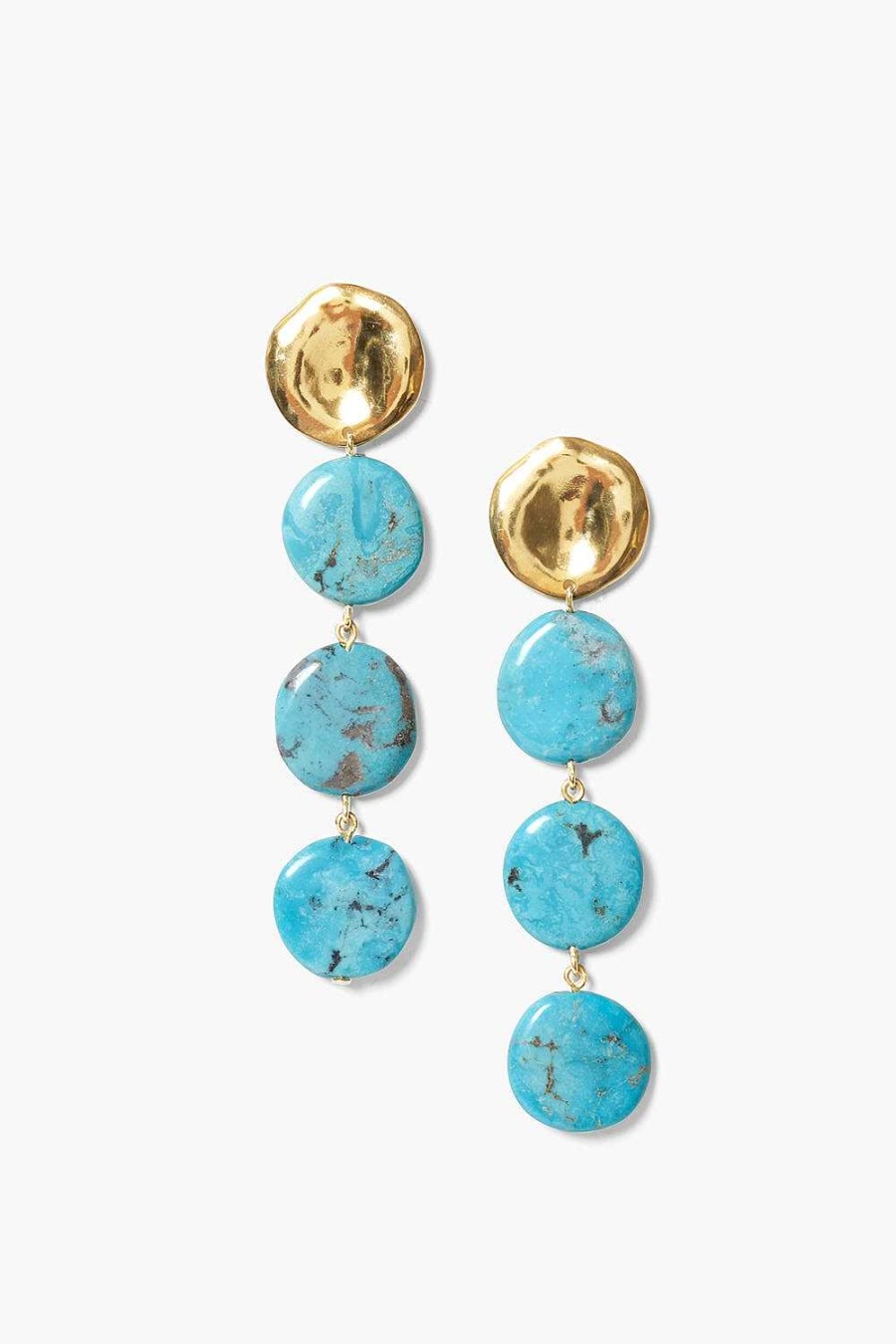 Jewelry Chan Luu | Four Tiered Coin Earrings Turquoise