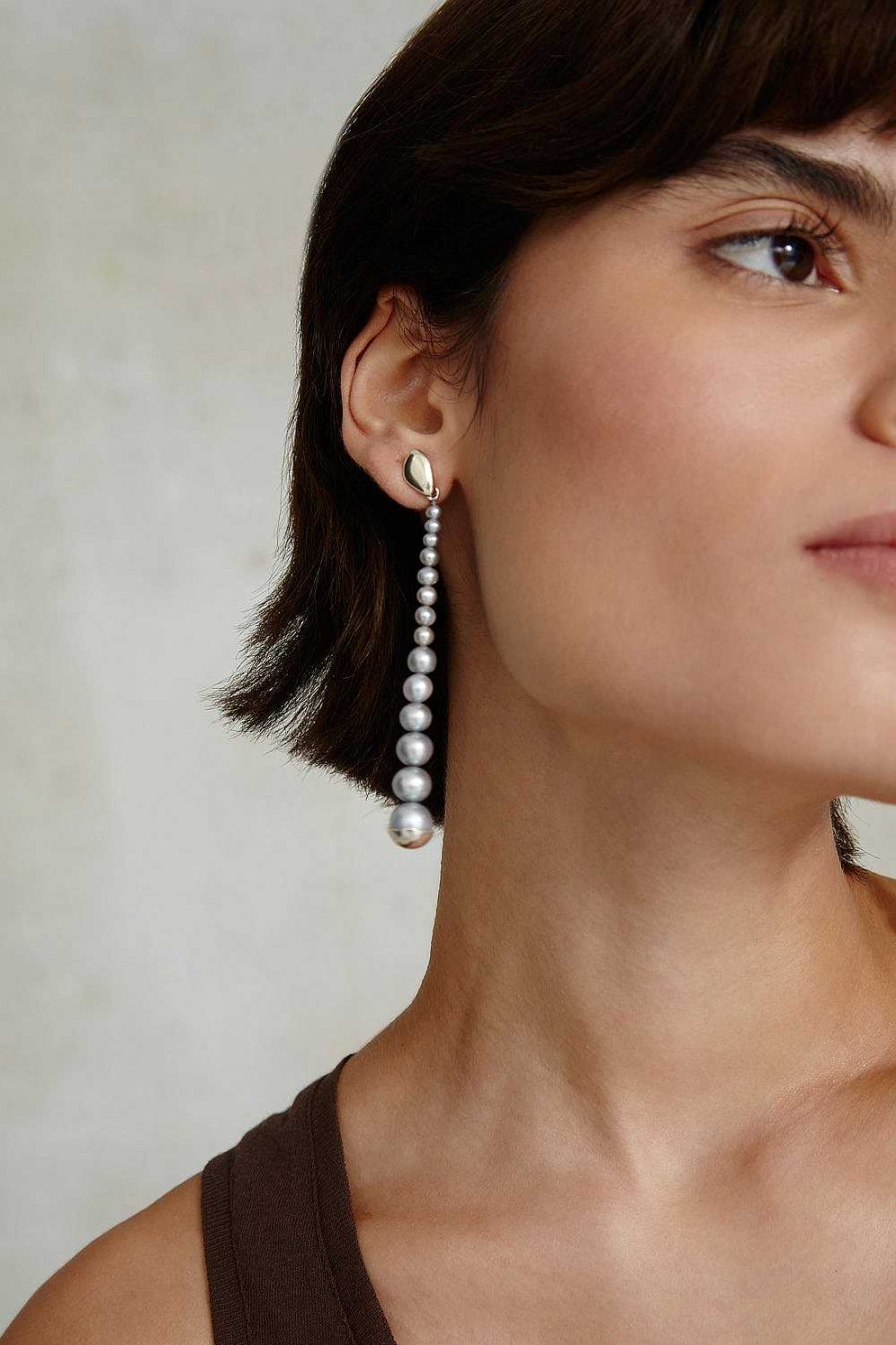 Jewelry Chan Luu | Marion Drop Earrings Grey Pearl