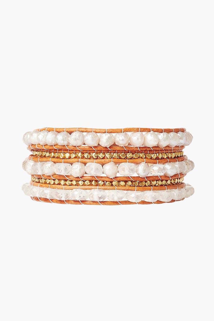 Jewelry Chan Luu | White Mix And Pearl Wrap Bracelet