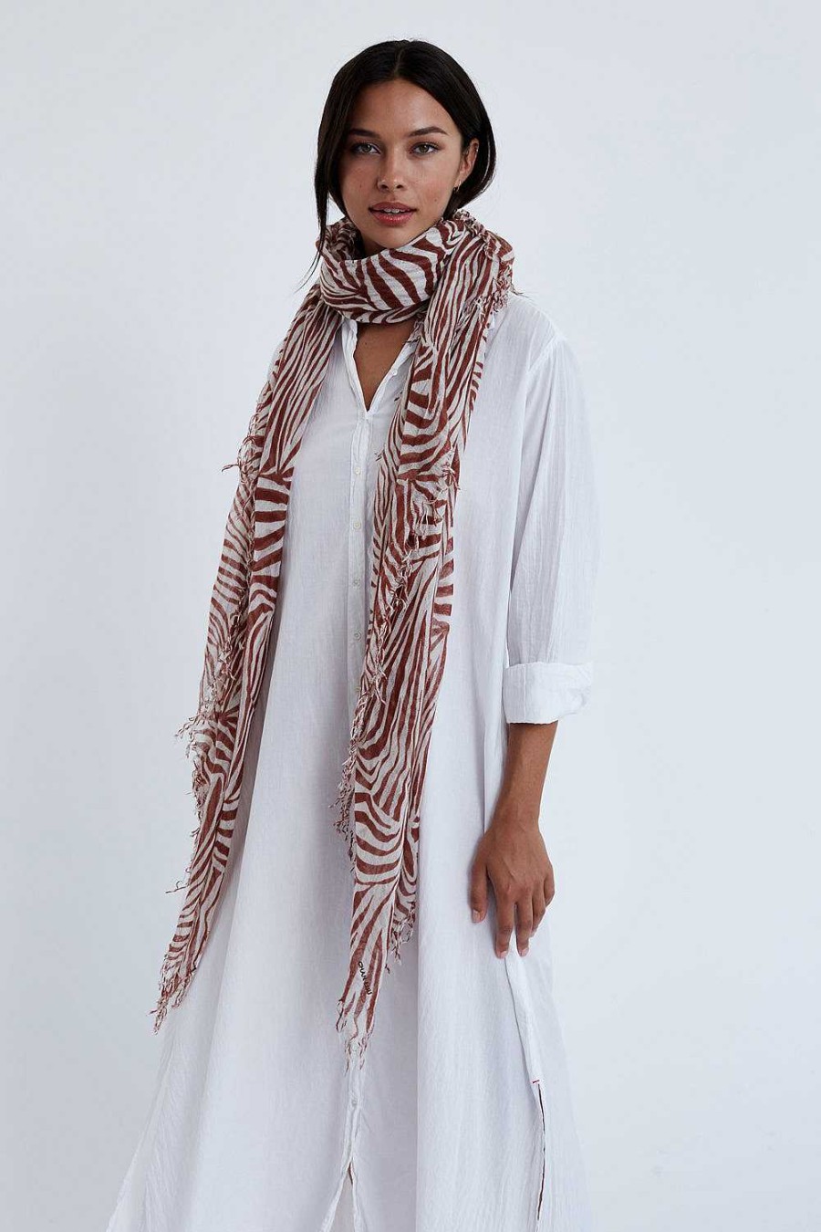 Accessory Chan Luu | Sequoia Zebra Print Cashmere And Silk Scarf