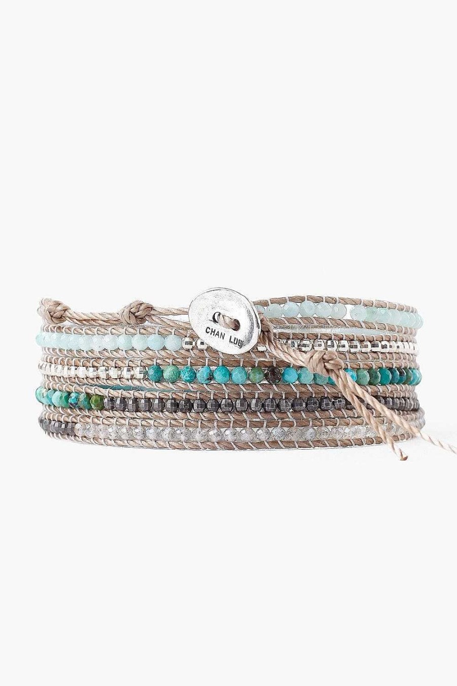 Jewelry Chan Luu | Turquoise Mix Wrap Bracelet On Sand Cord