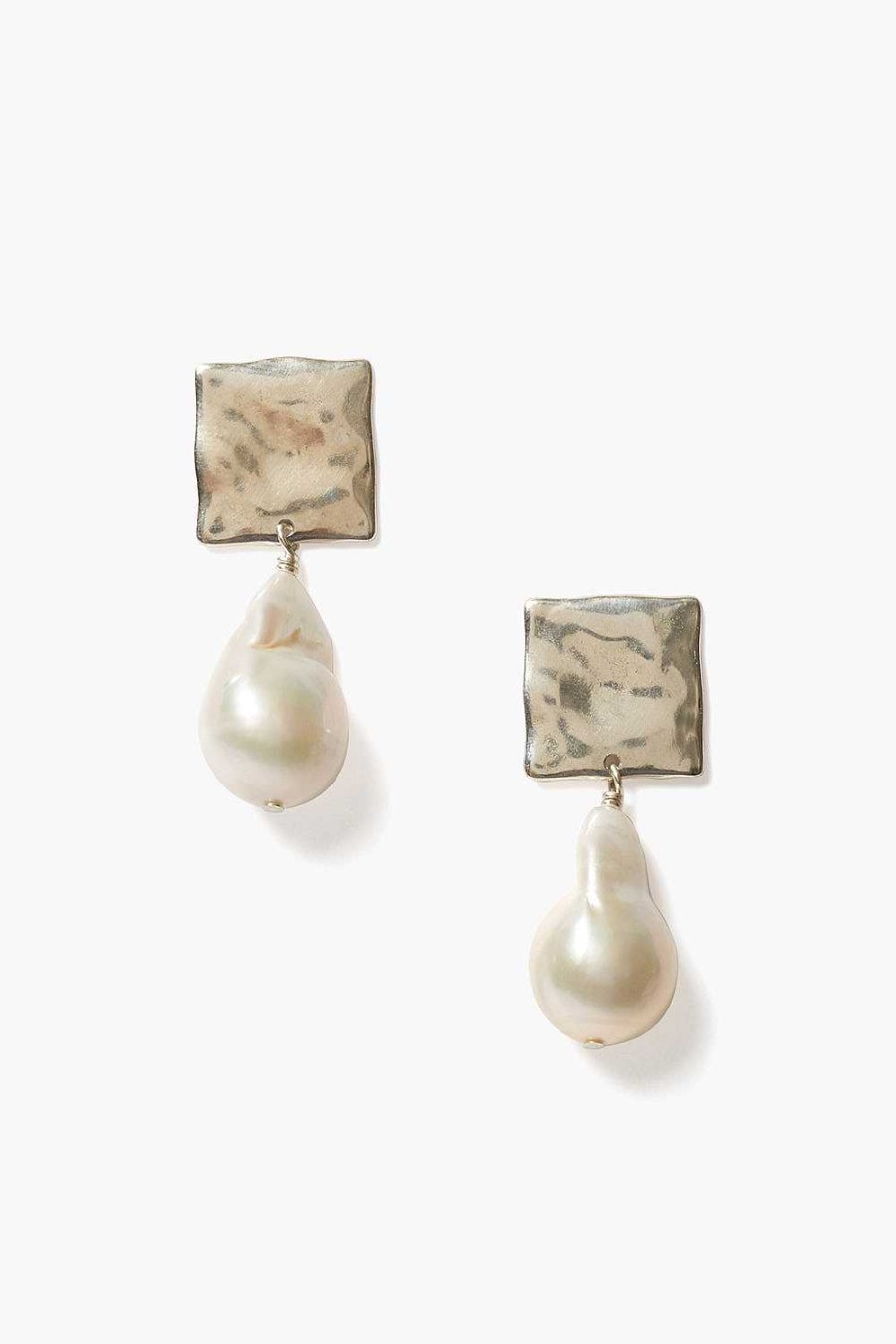 Jewelry Chan Luu | Minerva Earrings Silver White Pearl