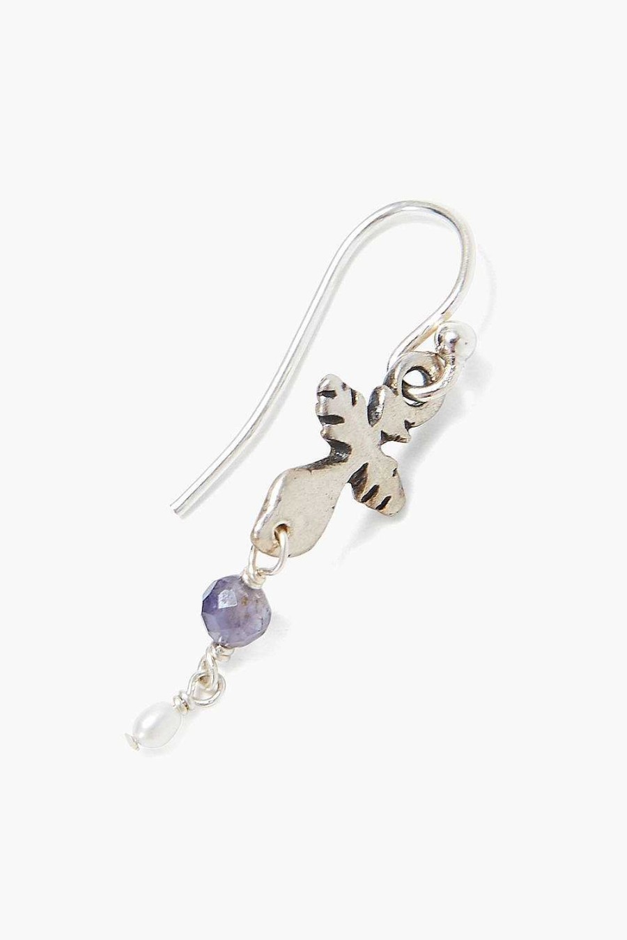 Jewelry Chan Luu | White Pearl And Iolite Silver Dagger Earrings