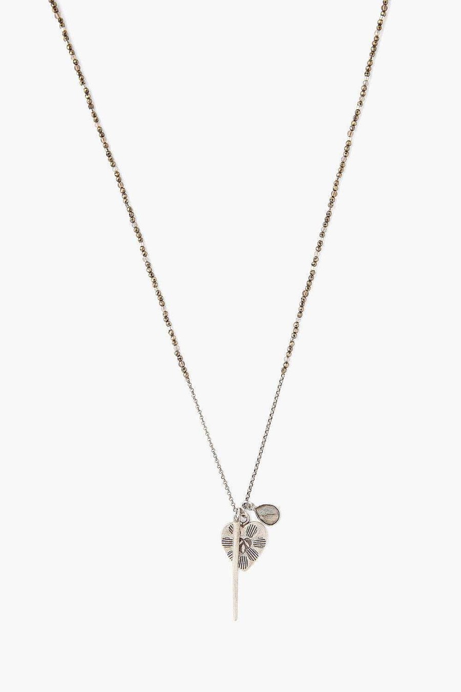 Jewelry Chan Luu | Pyrite And Heart Charm Necklace