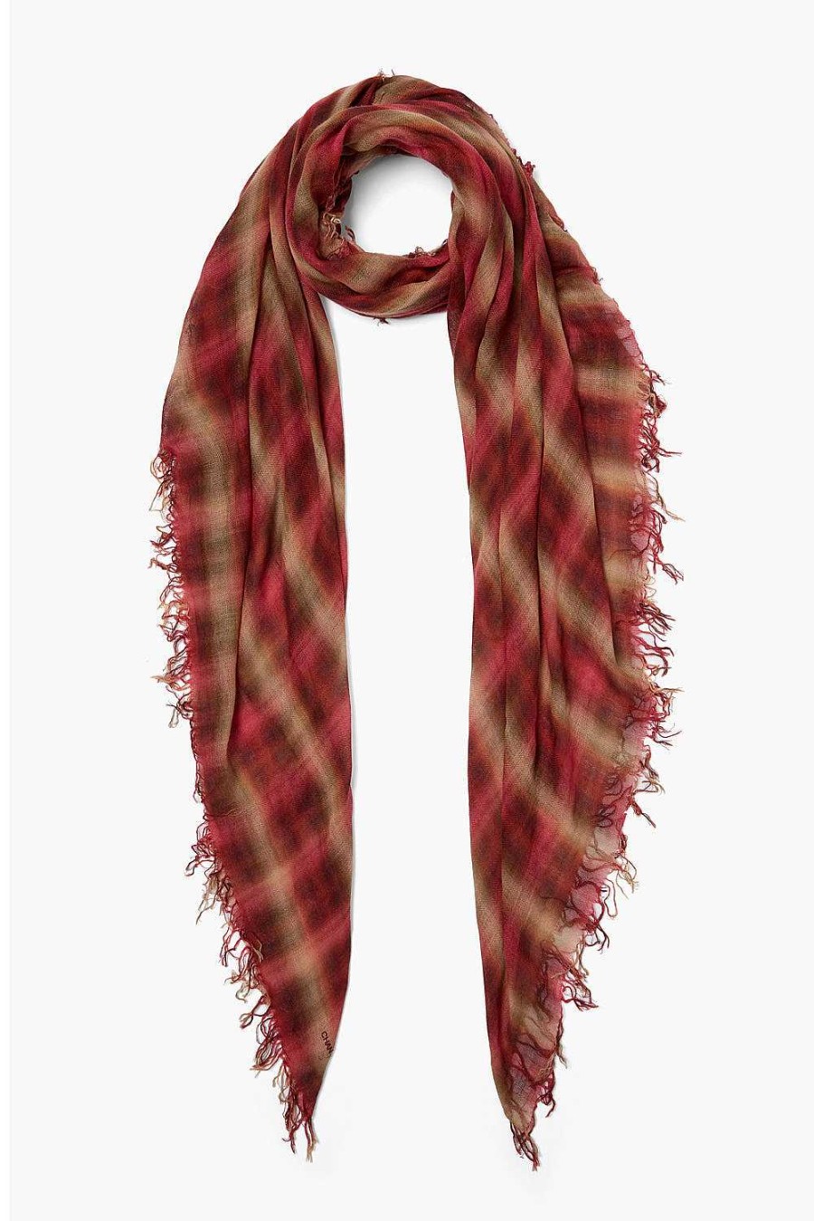 Accessory Chan Luu | Savvy Red Sapphire Plaid Cashmere And Silk Scarf