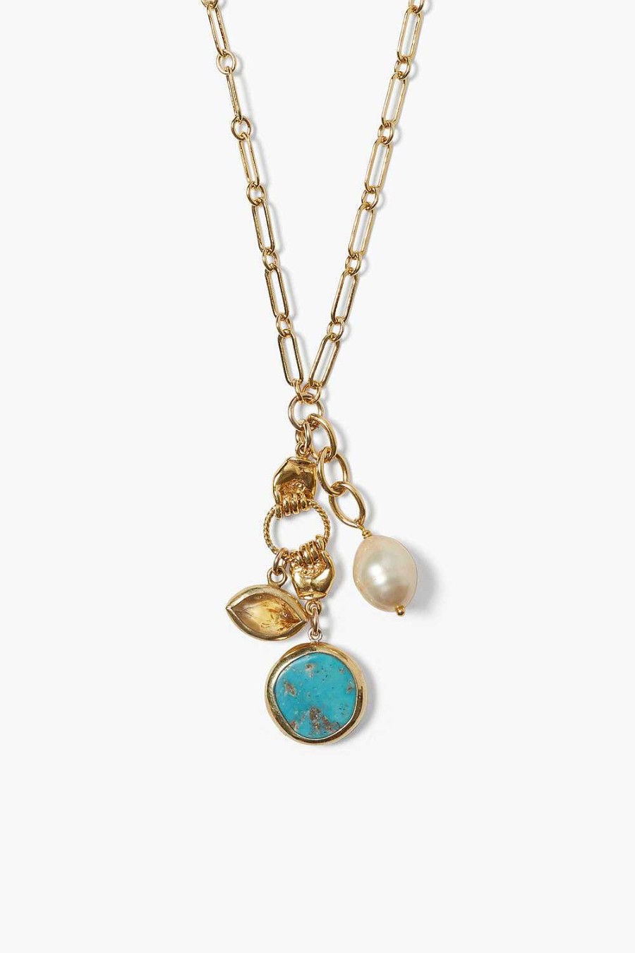 Jewelry Chan Luu | Sardinia Charm Necklace Turquoise