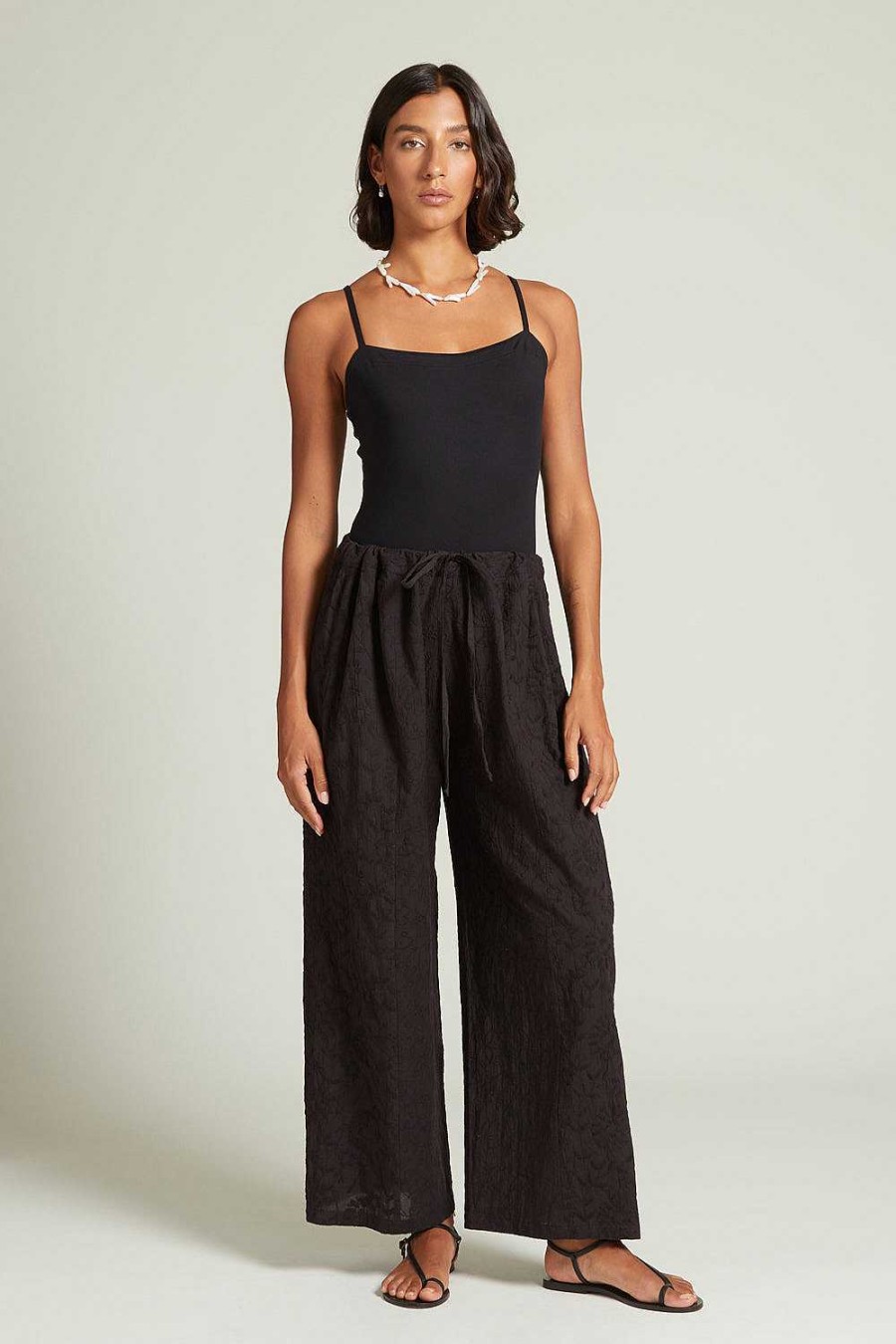 Ready To Wear Chan Luu | Wisteria Embroidered Pant Caviar