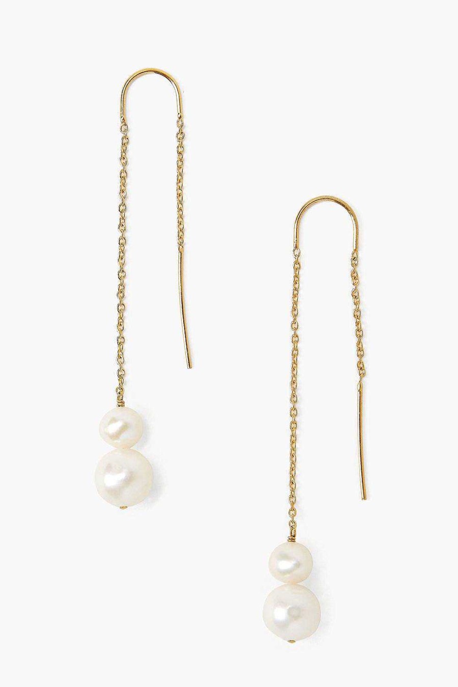 Jewelry Chan Luu | White Pearl Thread-Thru Earrings