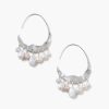 Jewelry Chan Luu | Crescent White Pearl And Silver Hoop Earrings