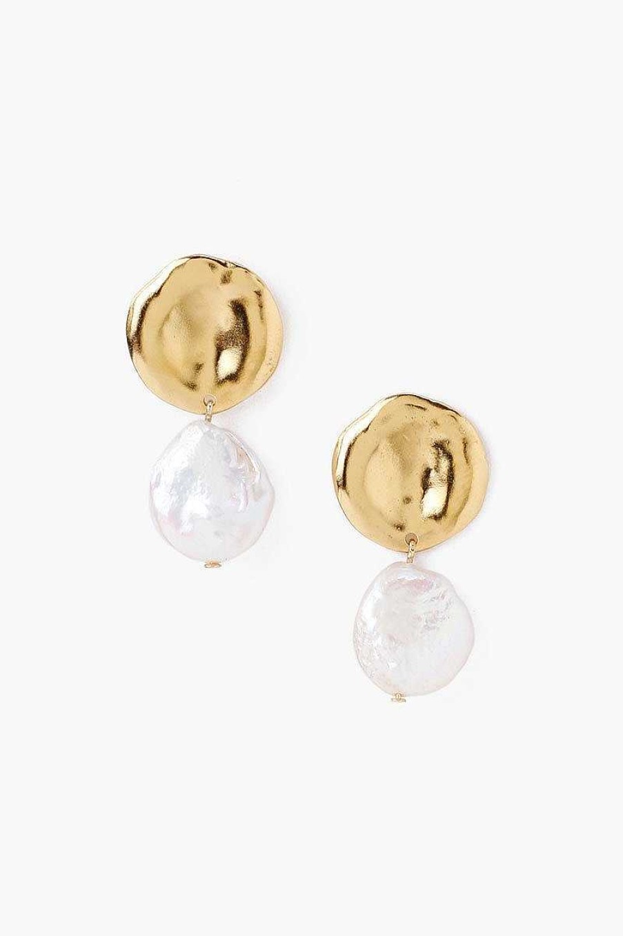 Jewelry Chan Luu | Two Tiered White Keshi Pearl Earrings