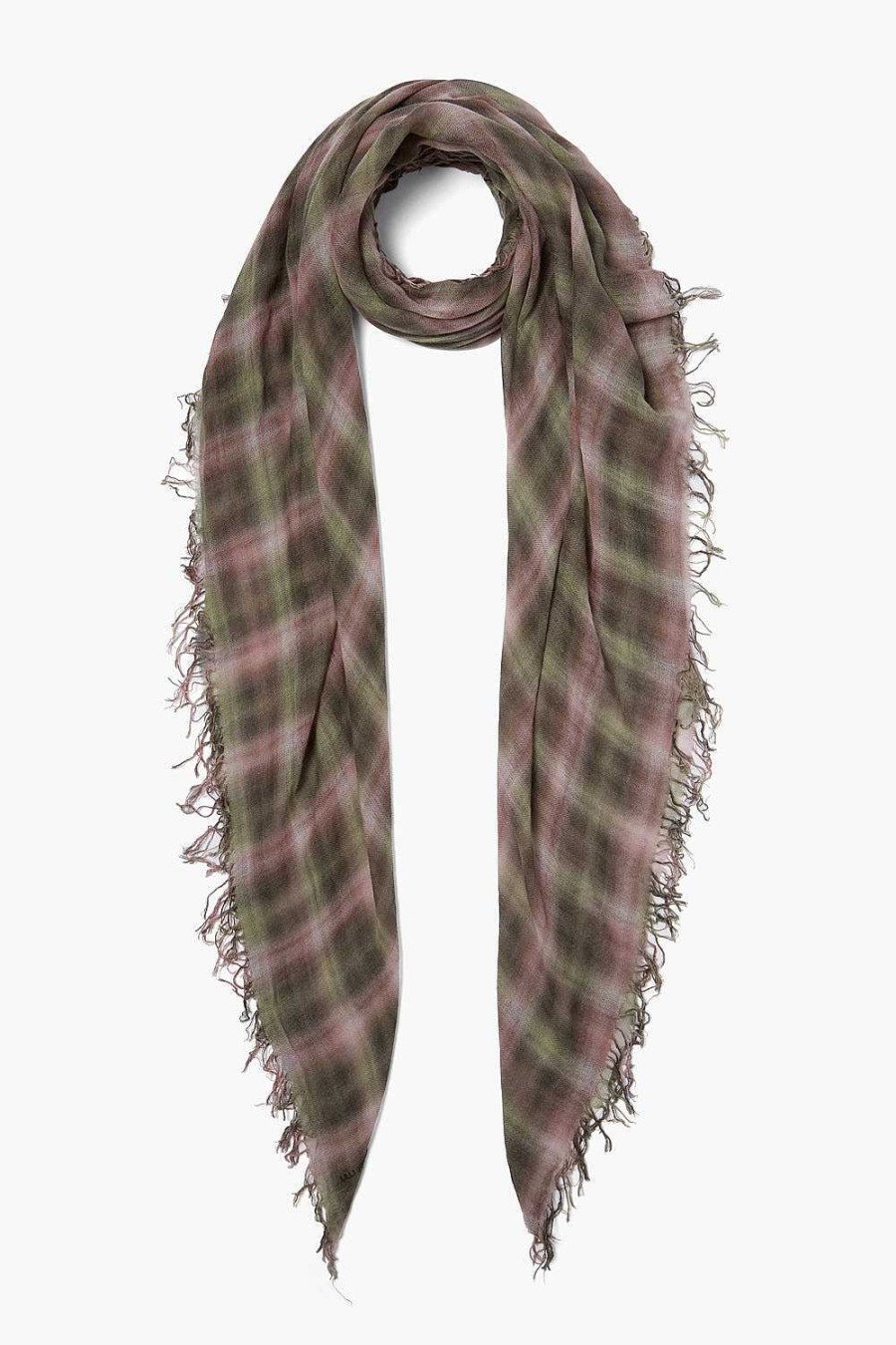 Accessory Chan Luu | Forest Plaid Cashmere And Silk Scarf