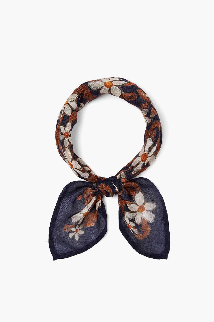 Accessory Chan Luu | Meadow Floral Print Bandana Dark Sapphire