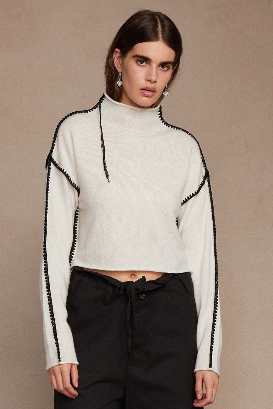 Ready To Wear Chan Luu | Annie Cashmere Cropped Sweater Cream