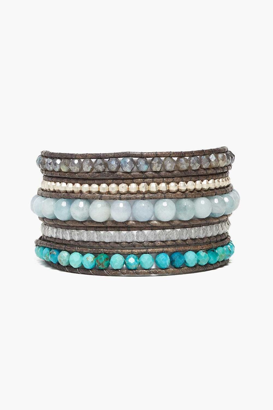 Jewelry Chan Luu | Aquamarine Mix Horizon Wrap Bracelet