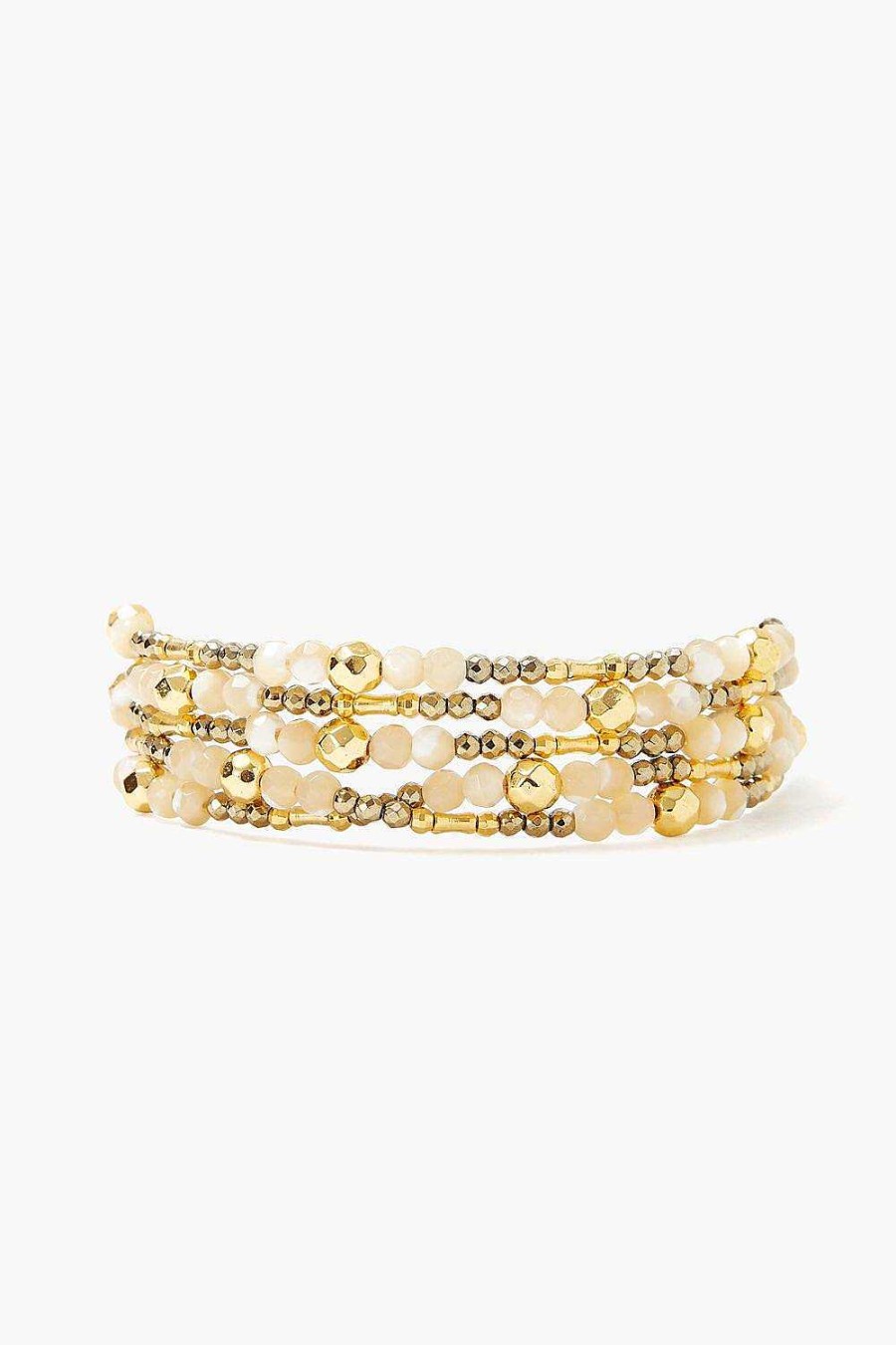 Jewelry Chan Luu | Pyrite And Gold Mix Naked Wrap Bracelet