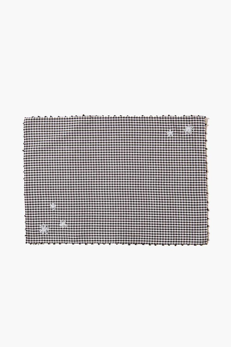 Home Chan Luu | Black Gingham Embroidered Placemat Set