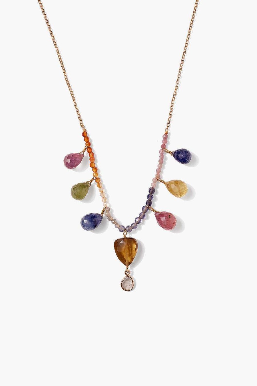 Jewelry Chan Luu | 14K Rainbow Necklace Sapphire Mix