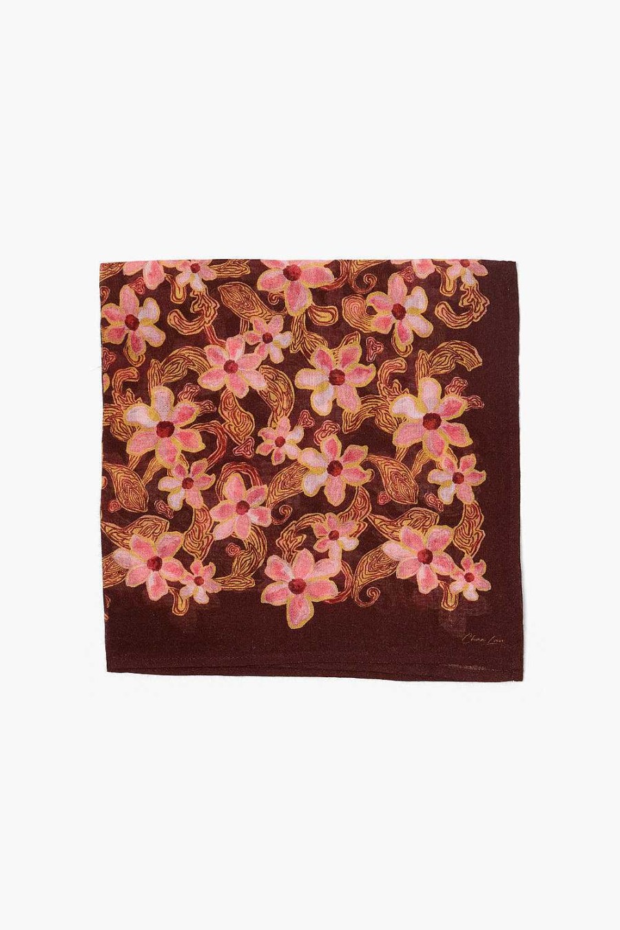 Accessory Chan Luu | Meadow Floral Print Bandana Fired Brick