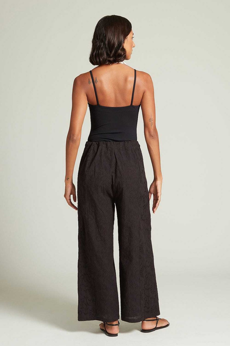 Ready To Wear Chan Luu | Wisteria Embroidered Pant Caviar