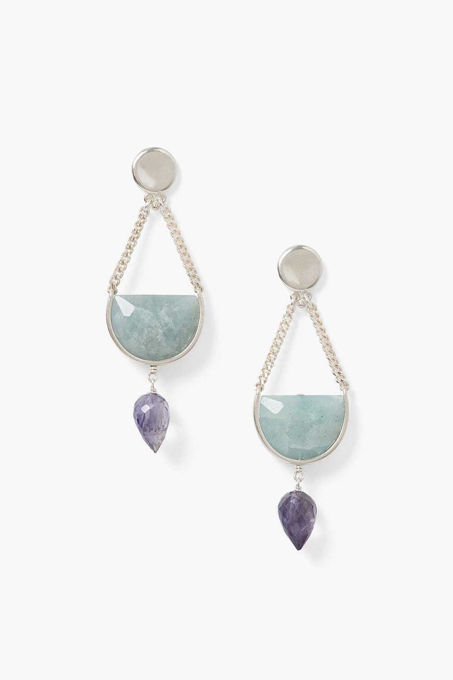 Jewelry Chan Luu | Luna Teardrop Earrings Aquamarine Mix