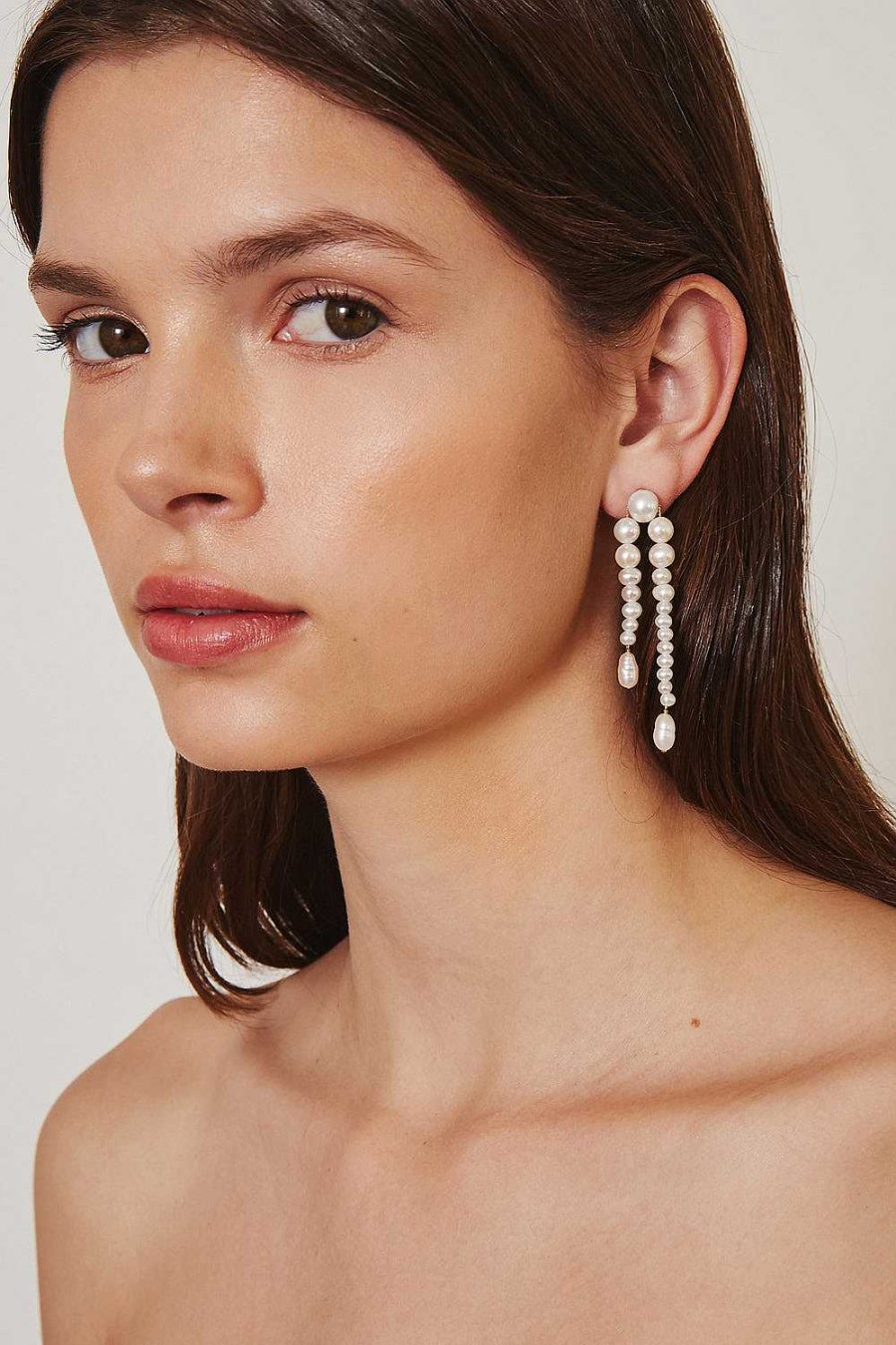 Jewelry Chan Luu | White Pearl Waterfall Earrings