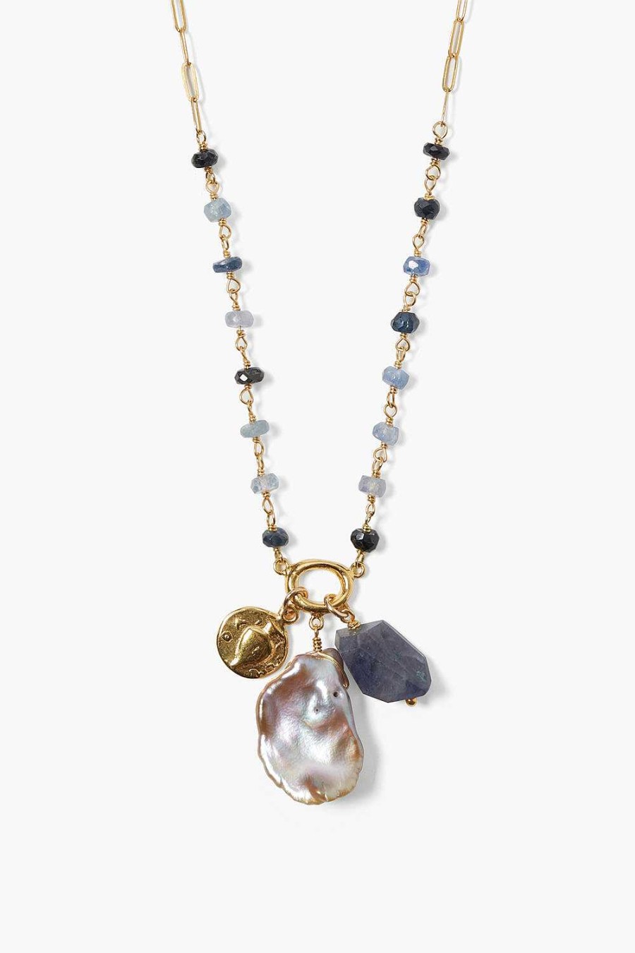 Jewelry Chan Luu | Tulum Charm Necklace Sapphire Mix