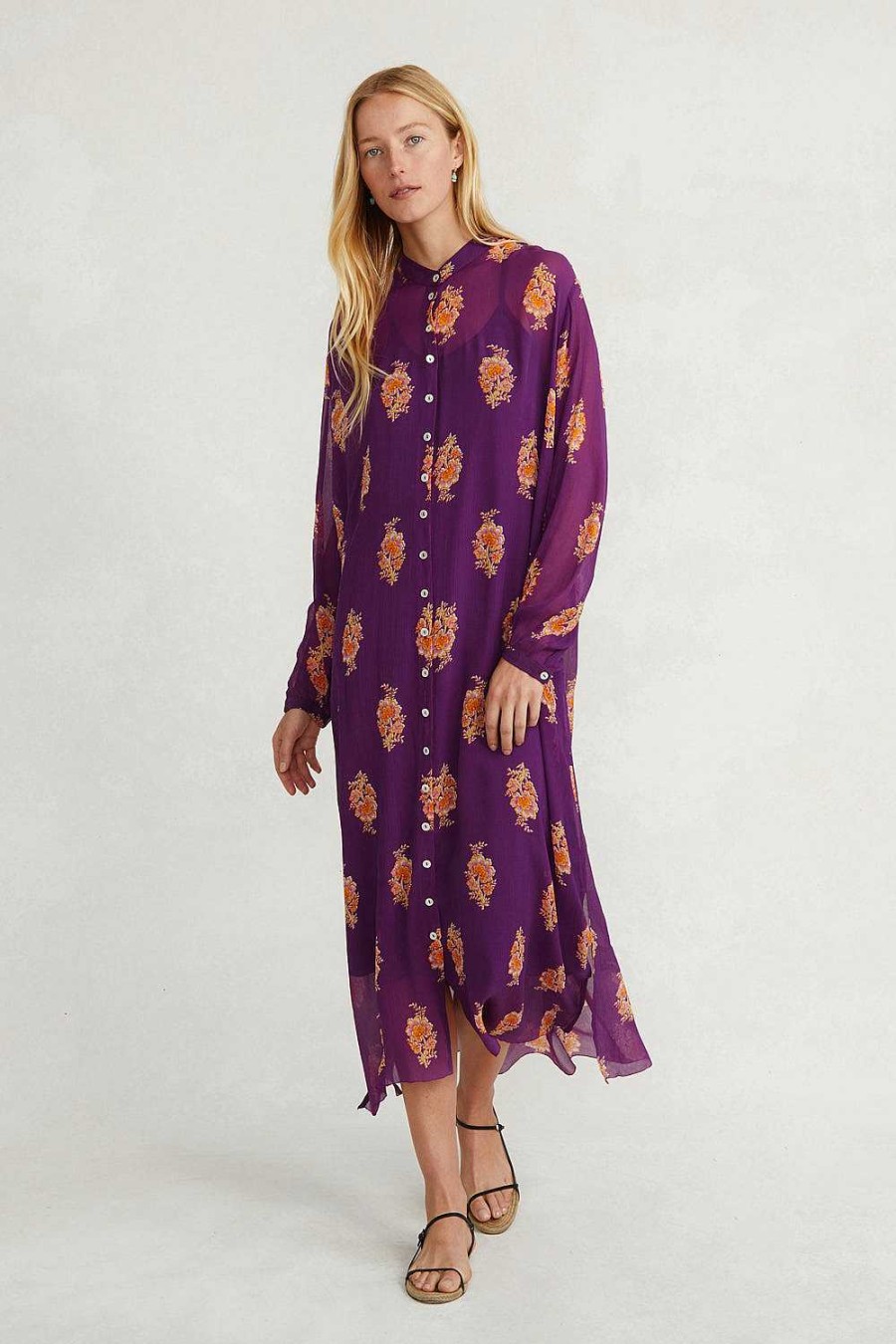 Ready To Wear Chan Luu | Eloise Floral Dress Grape