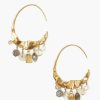 Jewelry Chan Luu | Crescent Cream Pearl And Citrine Mix Gold Hoop Earrings