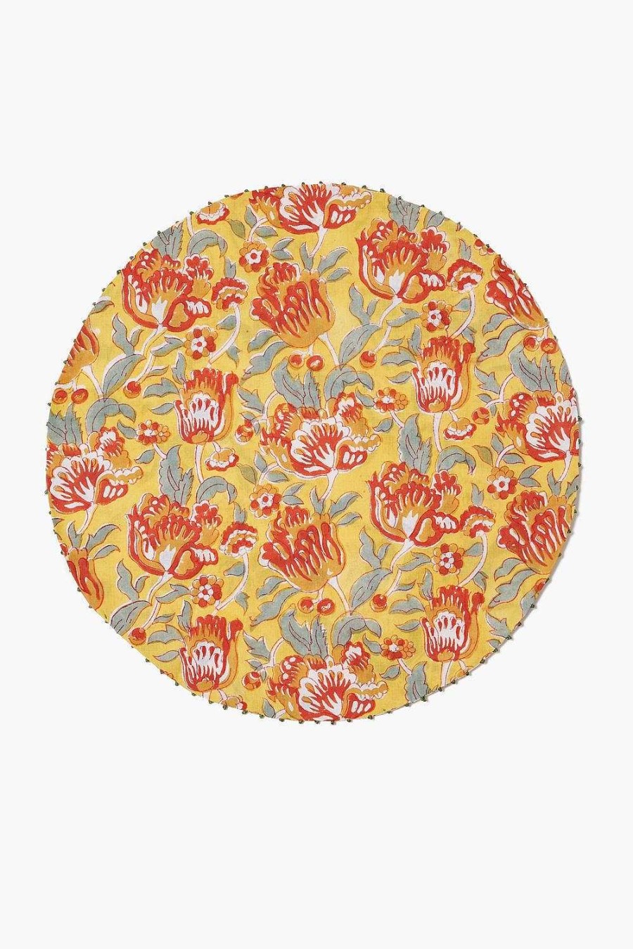 Home Chan Luu | Tangerine Reversible Block Print Placemat Set