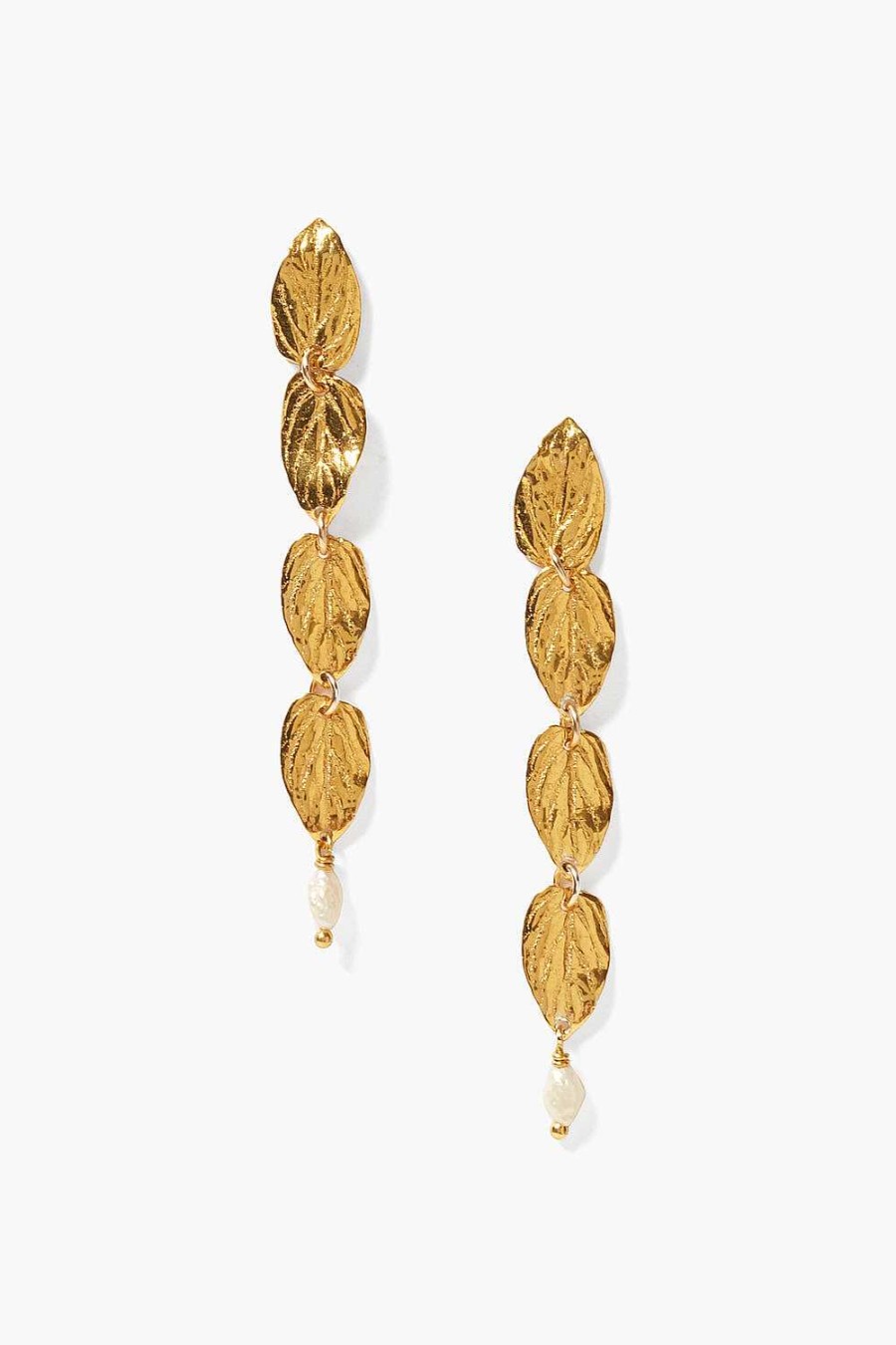 Jewelry Chan Luu | Falling Leaf Tiered Earrings White Pearl